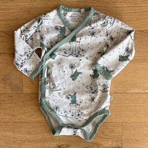 MINYMO | SAGE BUNNY KIMONO BODYSUIT ORGANIC COTTON